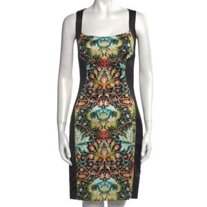 Just Cavalli Black Satin Bodycon Dress 38